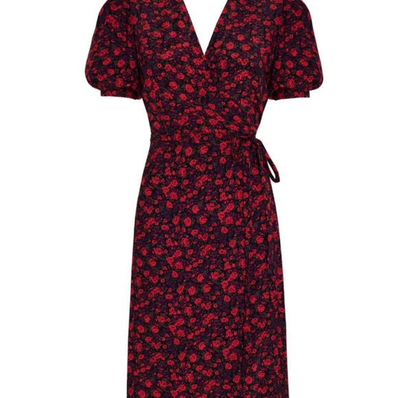 NWOT Sumaia Wrap Midi Dress Uma Floral Print - Picture 2 of 14